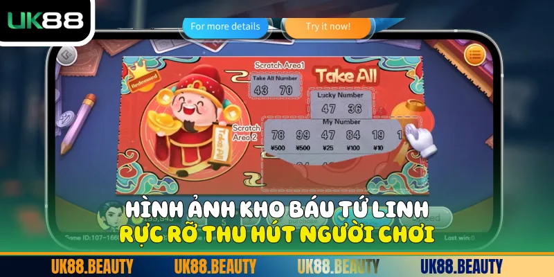 Hình ảnh kho báu tứ linh rực rỡ thu hút người chơi